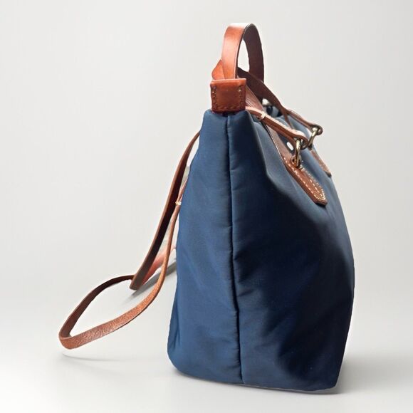 Dooney & Bourke Windham Nylon Tote Bag Navy Crossbody Zip Preppy - Picture 3 of 9